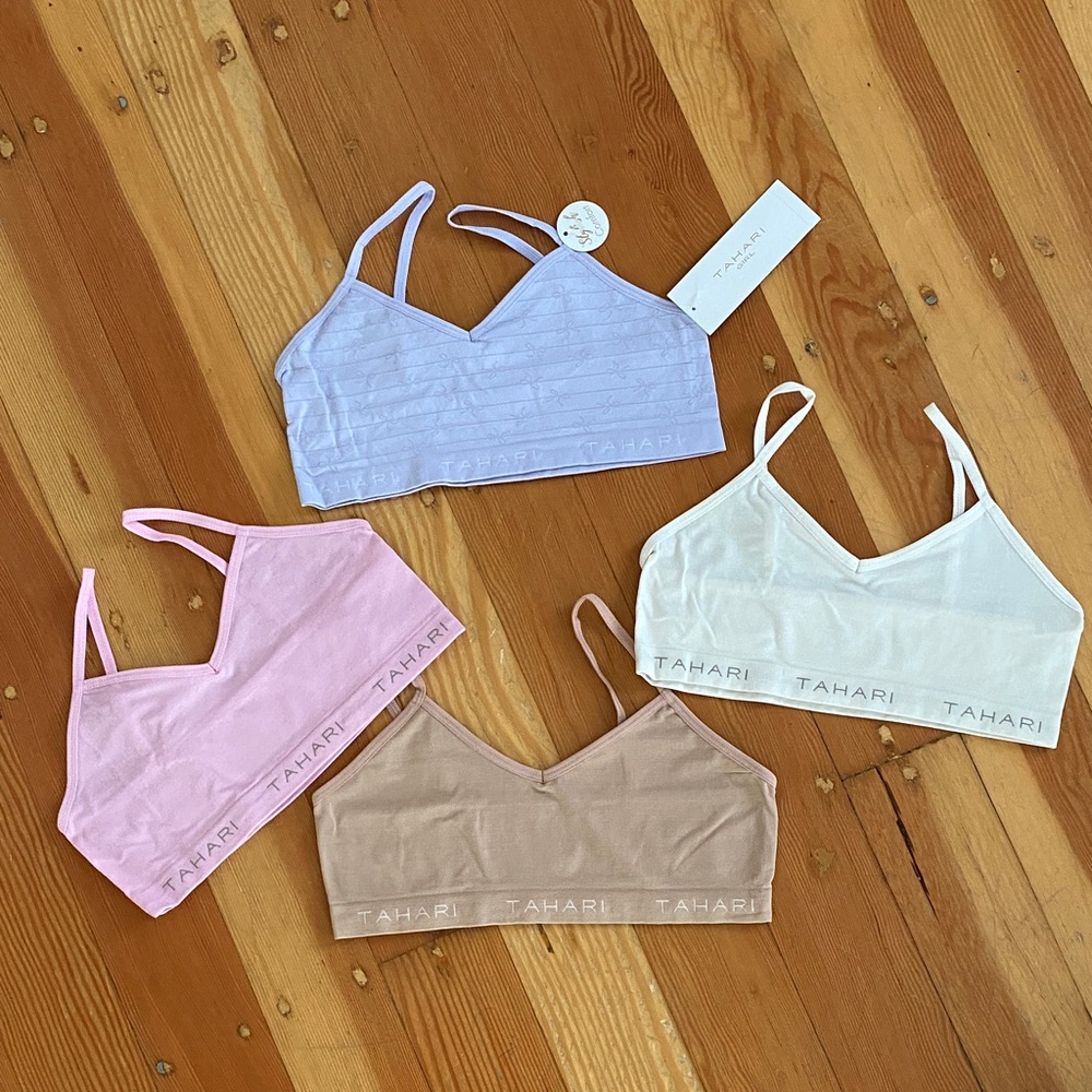 Tahari Girls Seamless Bralettes- Lavender, Pink, Beige, White L 12-14